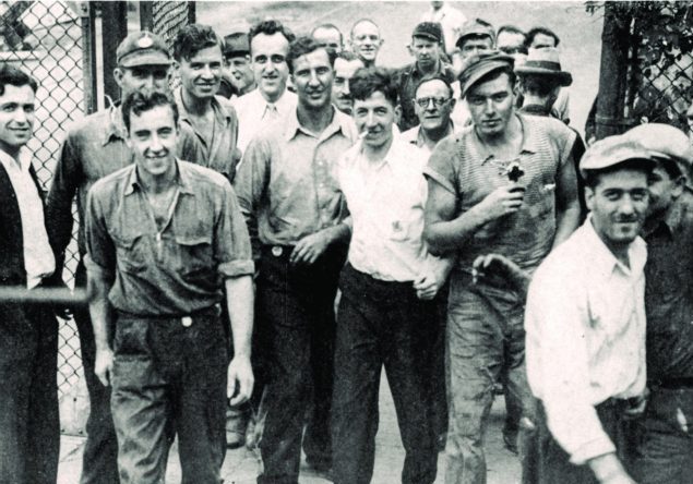 1937: Carrier workers entering old Franklin factory Photo of Carrier workers entering the former Franklin factory